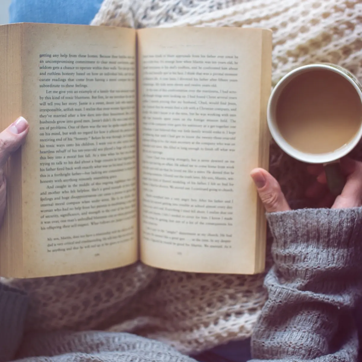 aging woman reading a book