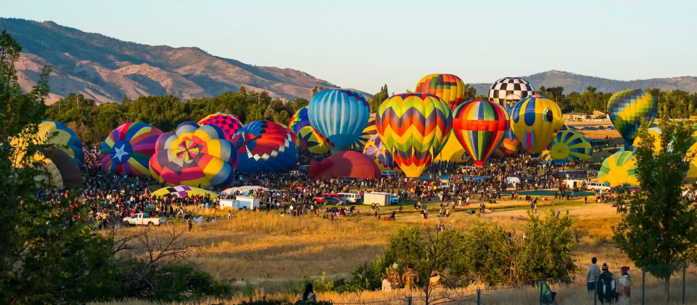 sky full of colorful hot air balloons