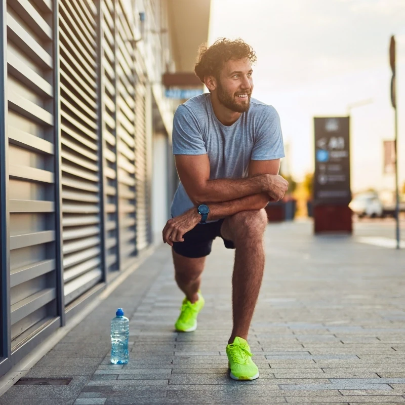 young man enjoying run without glasses